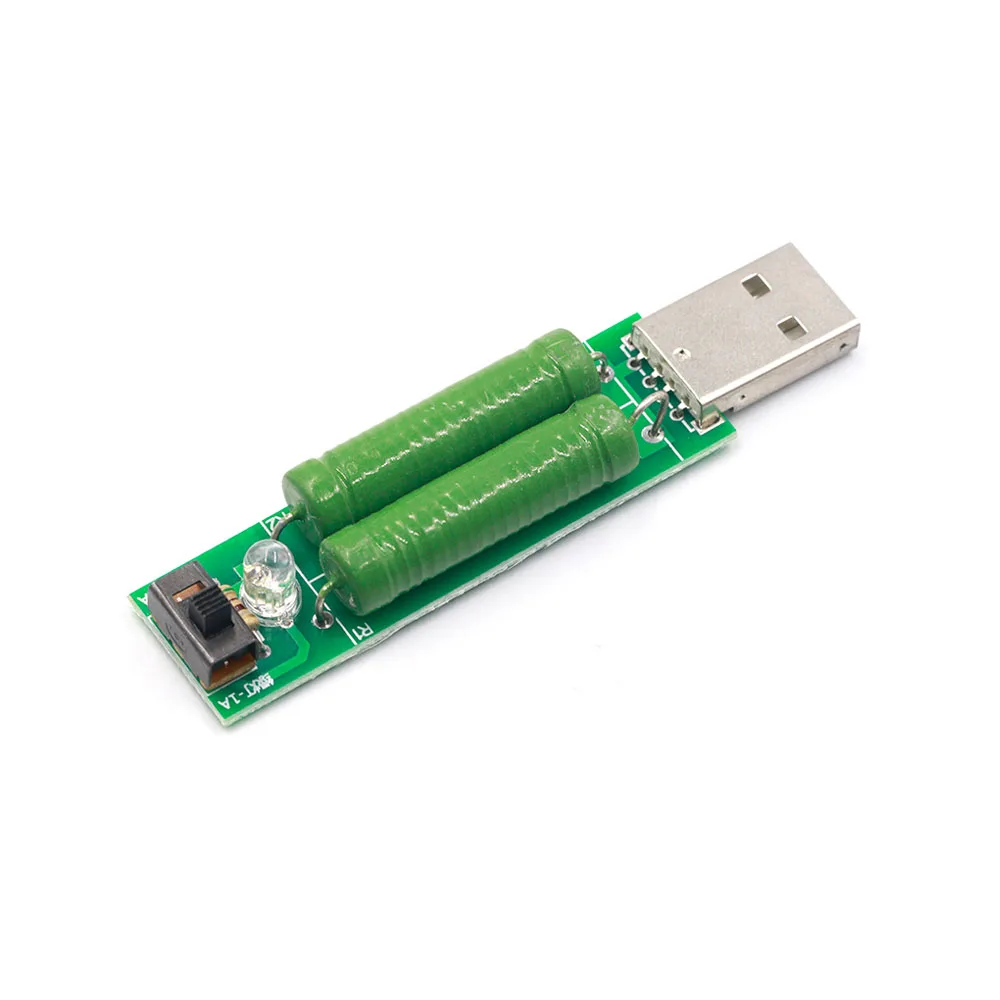 

Mini USB Discharge Load Interface Resistor Load Tester 2A/1A With Switch Current Detector Aging Resistor Module 1A/2A Testing