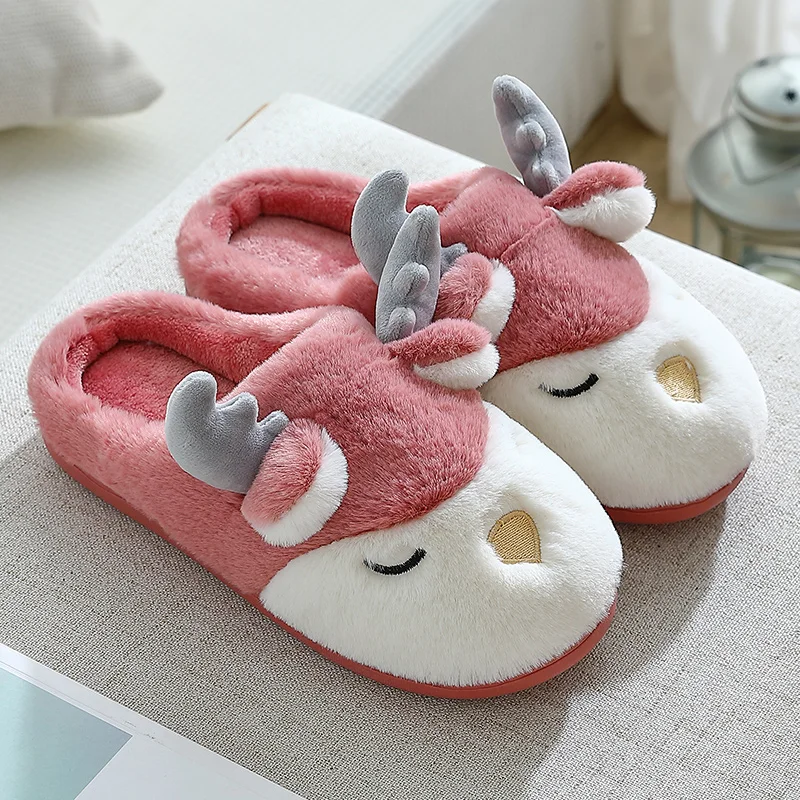 Slippers Women's Korean-style Cute Elk Slippers Home Non-slip