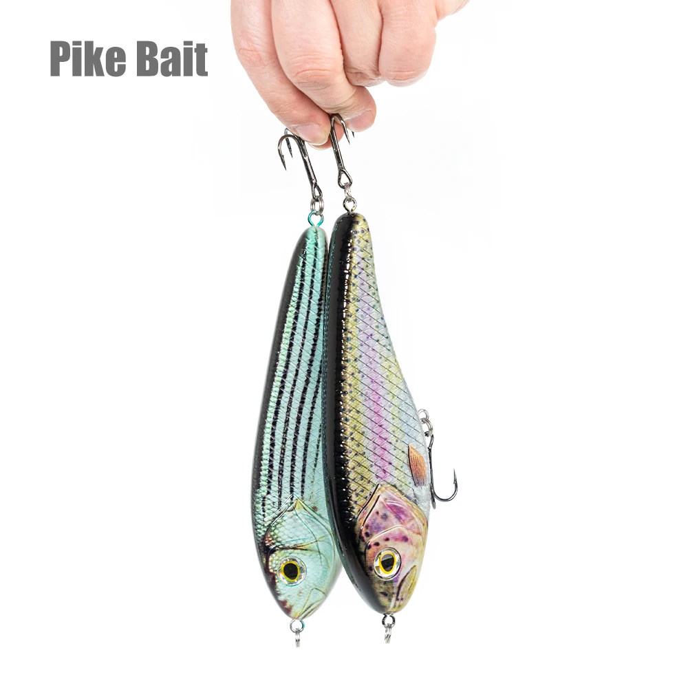 Fishing Lure Set 6pcs/lot 15cm 81g Jerk Bait Slow Sinking VIB Fishing lures  Bionic Bait For Ocean lake With NO.2 Hooks 3D eyes