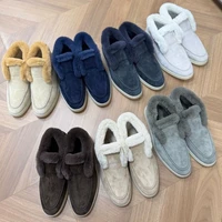 Women's Ankle Boots Wool Snow Boots Genuine Cowhide   winter shoes  Low Top Keep Warm Fur Boots Fashion Winter Boots Woman