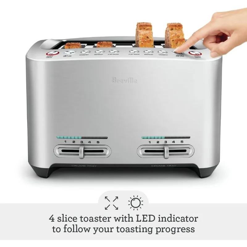 4-Slice BTA840XL Die-Cast Smart Toaster, Brushed Aluminum 2