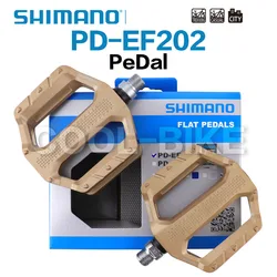 Shimano Platform Pedals for MTB, Trekking, and City Use with Aluminum Body (EF202 Gold)