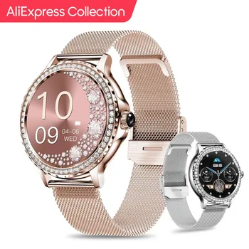 여성용 AliExpress 컬렉션 MELANDA Rosegold 스마트 워치, 블루투스 통화, 100 + 스포츠 모드, 피트니스 스마트워치, DIY 다이얼