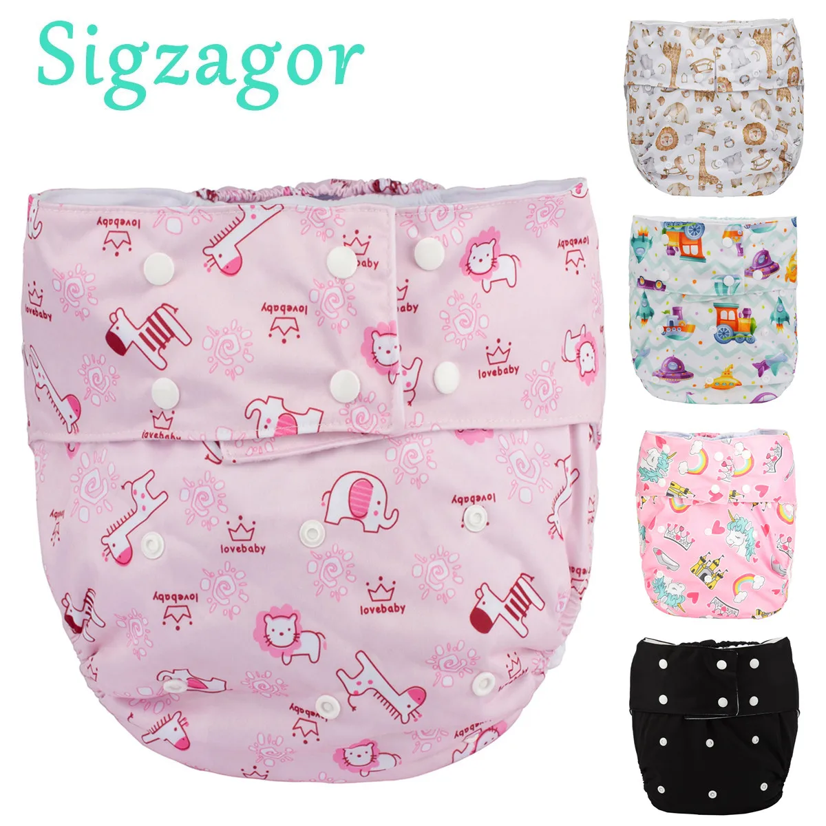 [Sigzagor]1 Teen Adult Cloth Diaper Nappy Pocket Incontinence Waterproof Reusable Leg Gussets Insert ABDL Age Role Play Costume