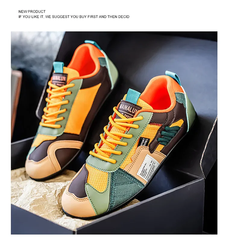 Large Size Men's Casual Sports Shoes Breathable Upgraded Version Summer Season Cross-Border Popular Style Flat Laced Ankle-High