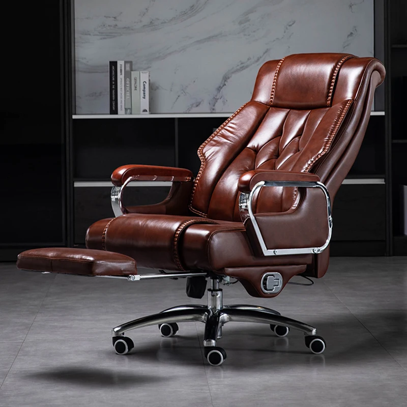 Mobile Recliner Office Chairs Leather Lounge Luxury Modern Chairs Swivel Relaxing Italian BOSS Fauteuil Living Room Furniture swivel computer dining chairs modern leather armrest italian mobile lounge chair living room cadeiras de jantar desk furniture