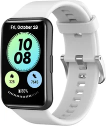 Silicone Strap for Smartwatch - Premium Replacement Wristband (White)