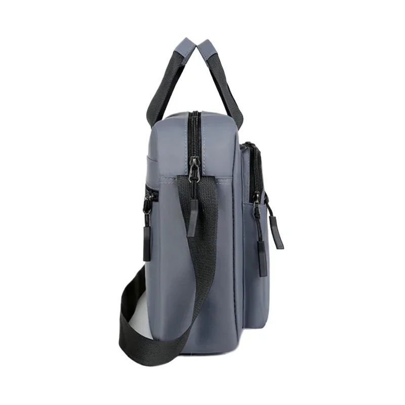 Men's Large-capacity Horizontal Shoulder Bag Messenger Bag Briefcase Multifunctional Simple A4 Book Handbag Business