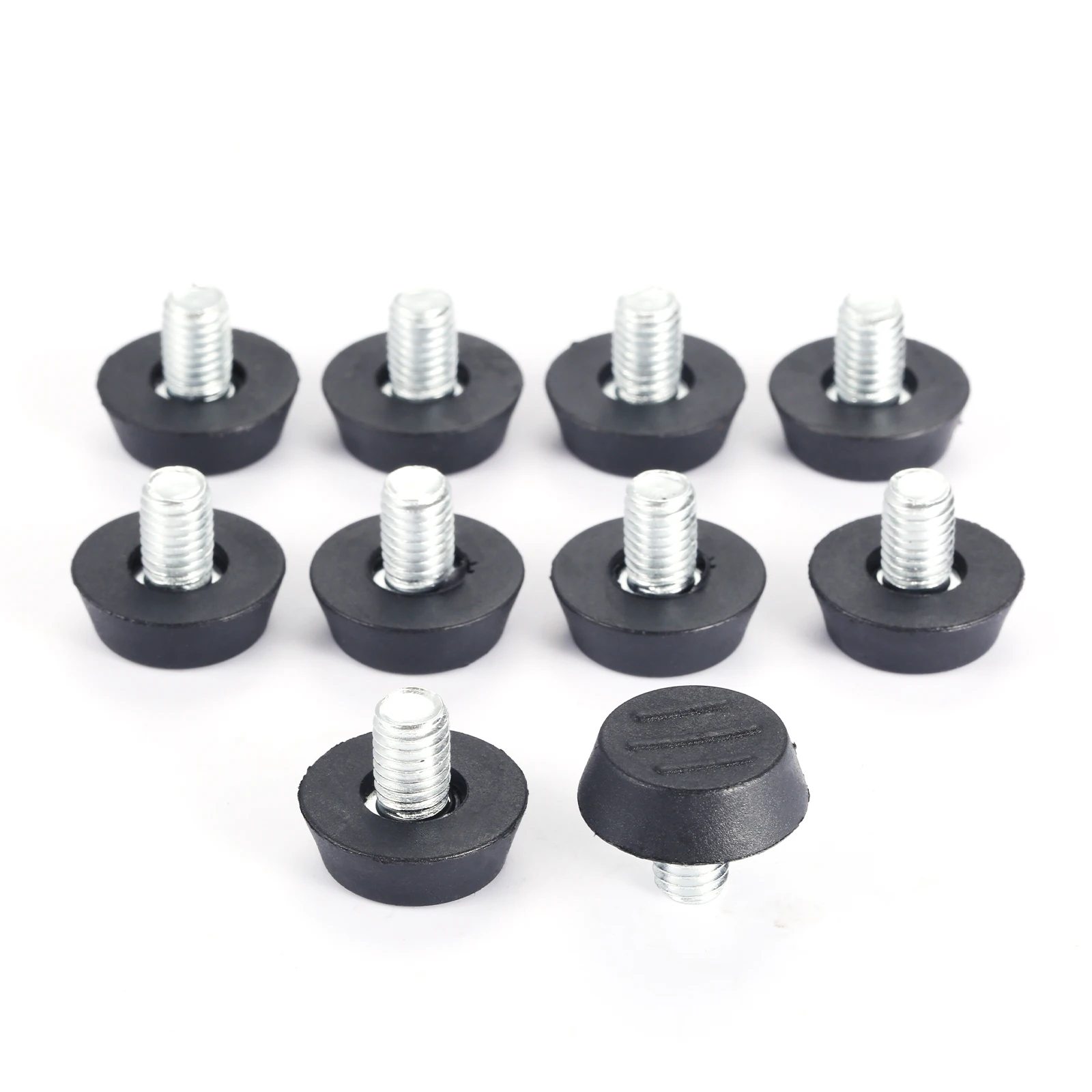 10pcs/set Furniture Levelers Feet M6/M8*23mm Adjustable Diameter Screw Balance Stem for Rack Table Chair Beg Sofa Protect Floor