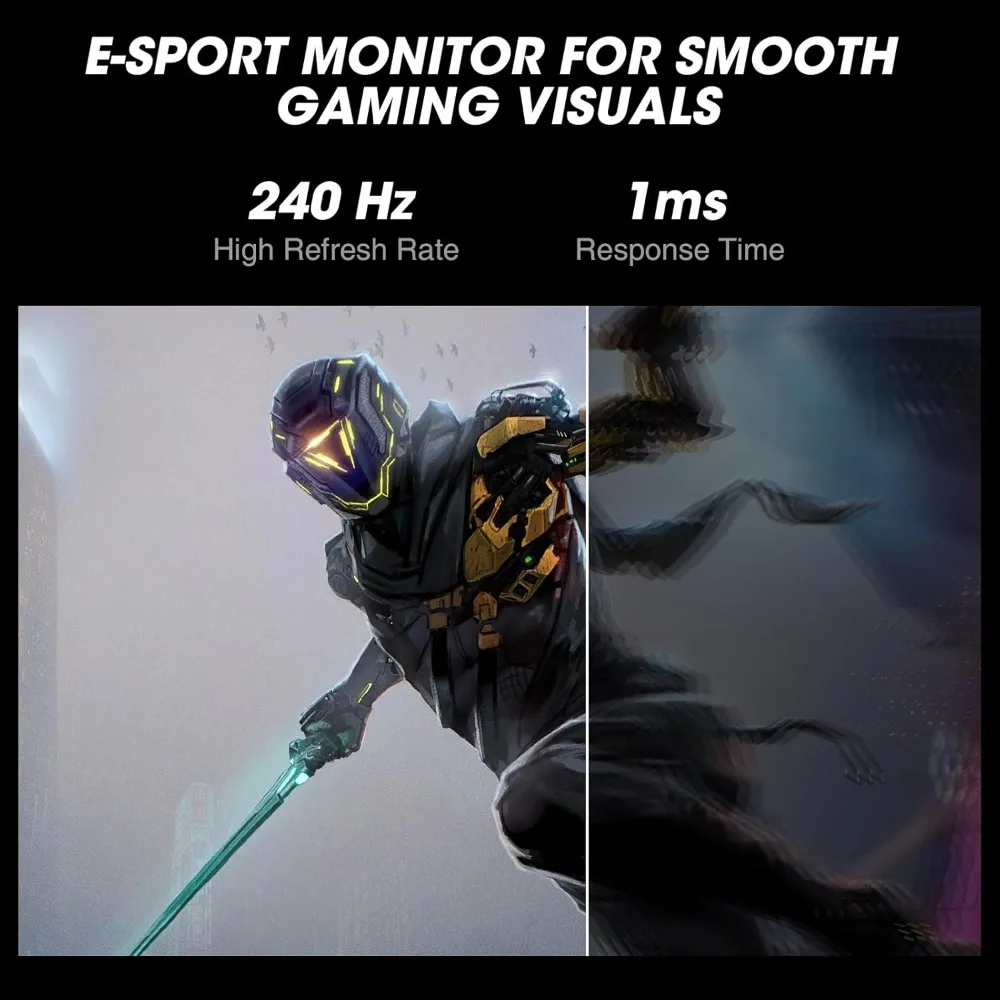 27 Inch Gaming Monitor 240hz, 1ms, FHD 1920x1080, 90% DCI-P3, 100% sRGB Color Gamut, Adaptive Sync Compatible 6