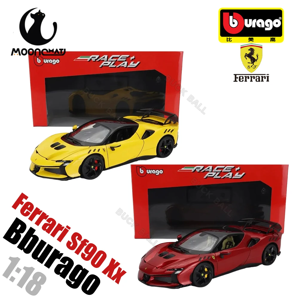 Bburago 1:18 Ferrari Sf90 Xx Stradale Bianco Car Model Alloy Miniature Diecast Model Ferrari Sports Car Model Toy Gift 4