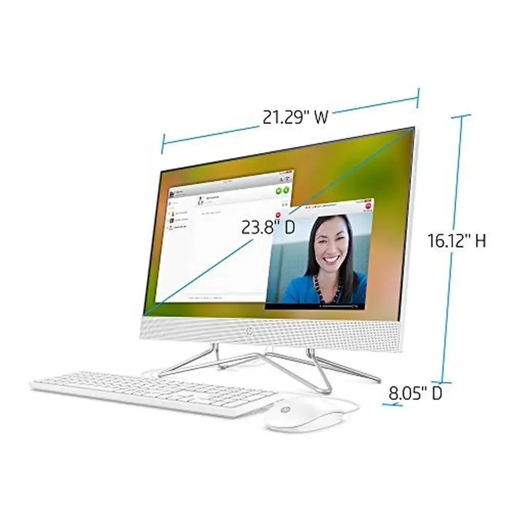24" AMD Athlon Silver 3050U All-in-One Desktop PC 8GB RAM 256GB SSD Windows 10 White VA Display USB 3.2 Gen 1 Mouse and Keyboard 5