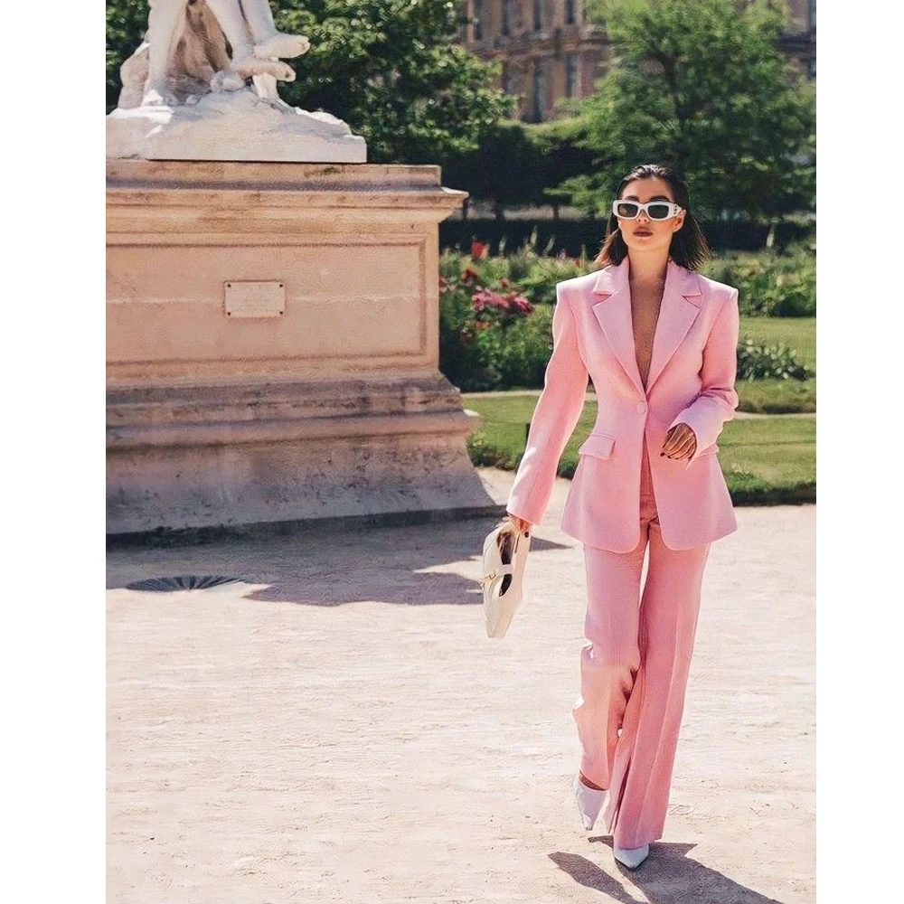 Commuter Women's Two-piece Suit Casual Workplace Single-breasted V-neck Serge 2 Piece Winter Set Women New in Matching Sets Pant