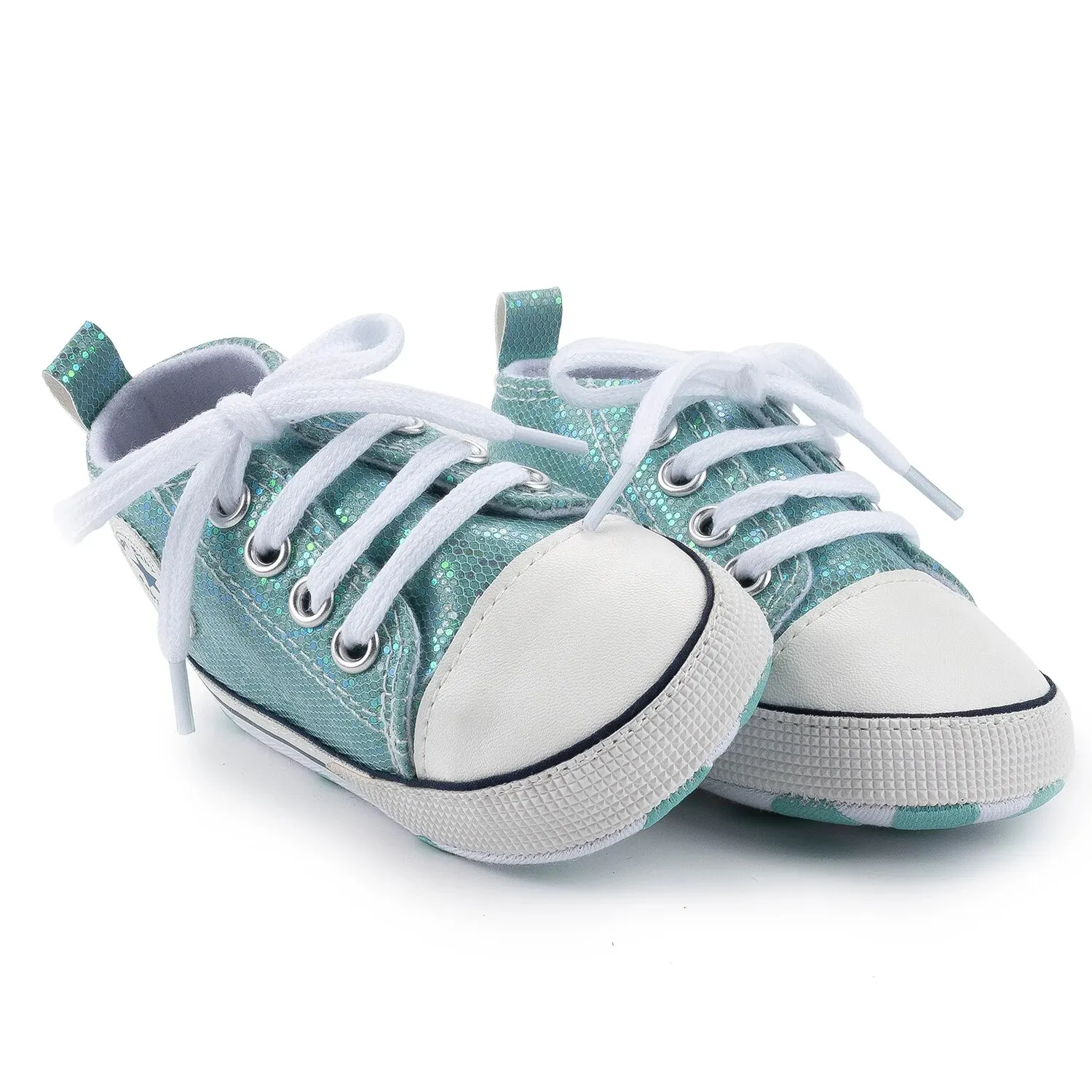 Canvas sneakers Meckior Baby Shoes Newborn Fashion Shining Canvas Sneakers Baby Boys Girls First Walkers Soft Anti-Slip Sole Toddler