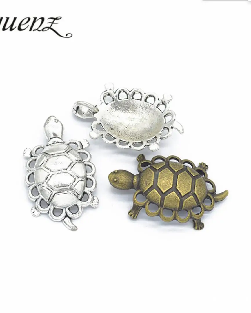 20pcs 39x25mm Charms Sea Turtle DIY Jewelry Findings 2 Colors Sea Turtle Charms F0380