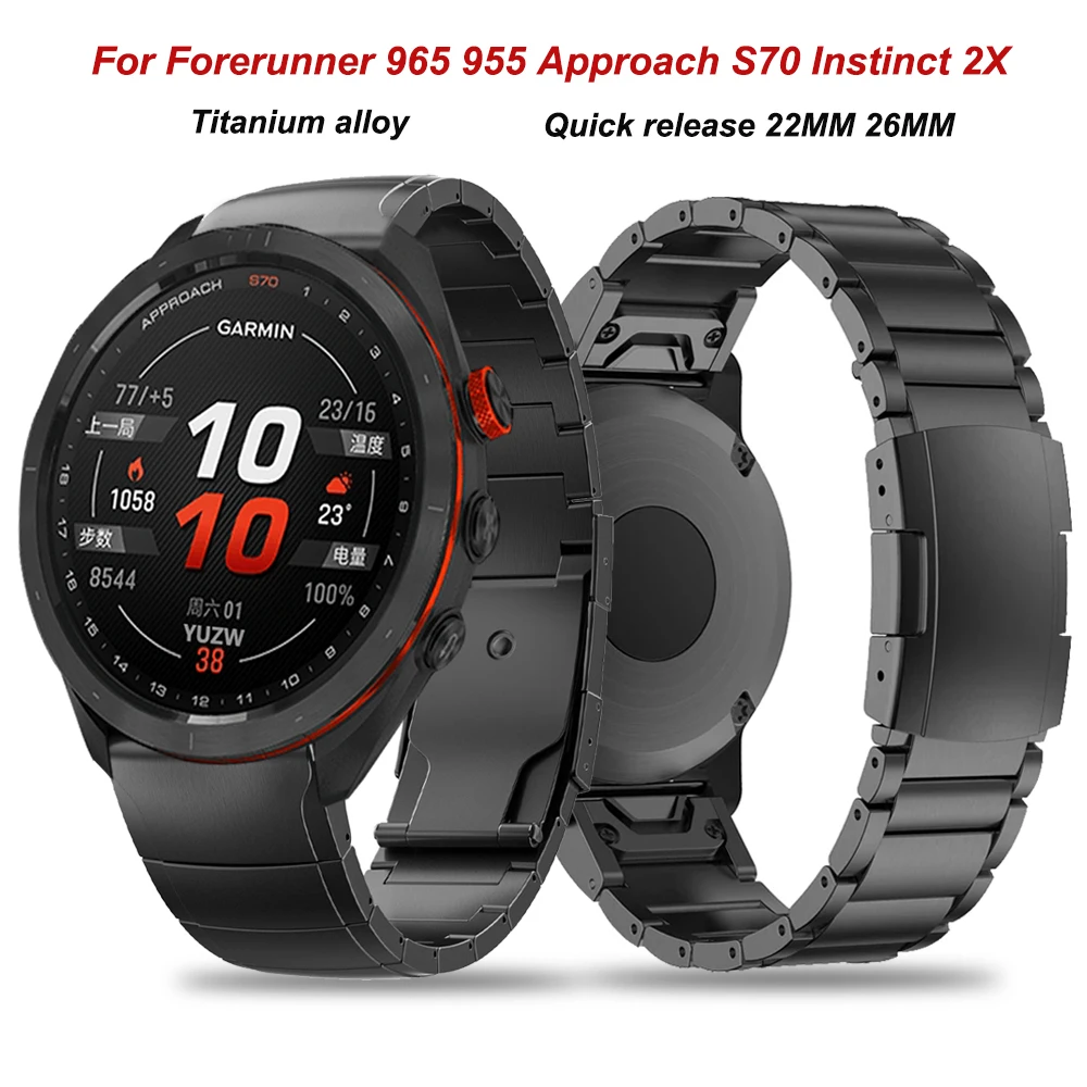 

Wacth Band For Garmin Forerunner 965 955 Instinct 2X Approach S70 S62 S60 Titanium Wrist Strap Quick fit 22mm 26mm Bracelet Belt
