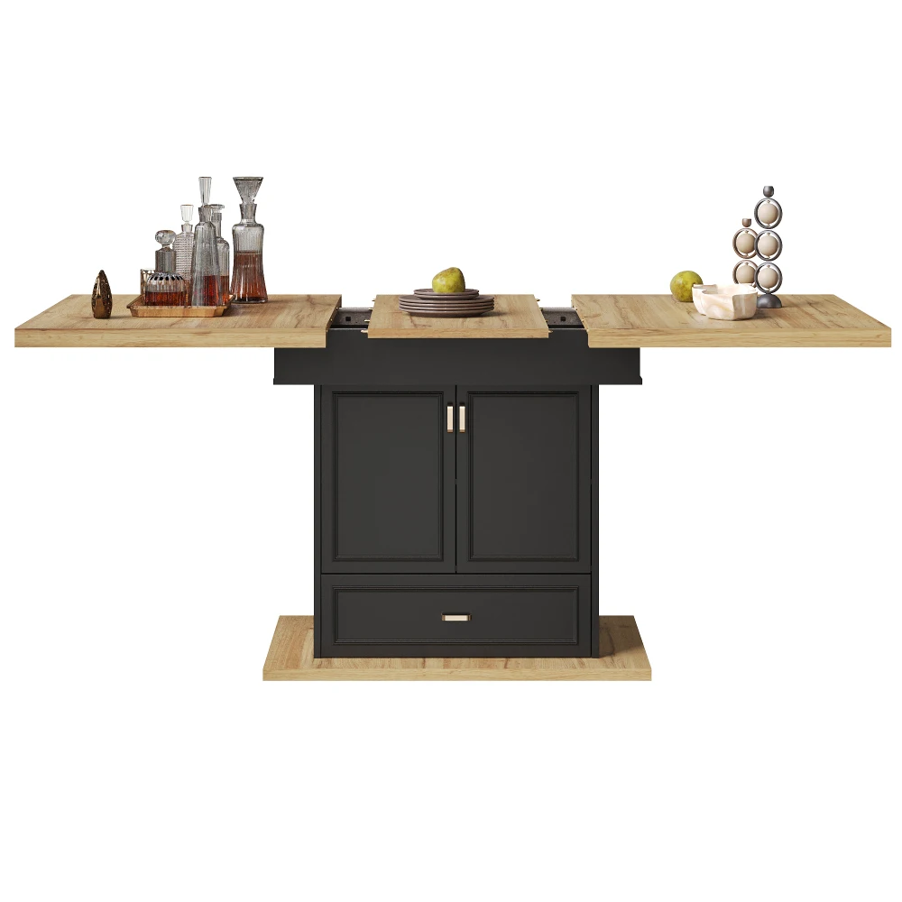 Ausziehbarer Esstisch, 110–140 x 80 x 75 cm, geeignet für Esszimmer oder Terrassen, Esstisch aus Holz, Platz für bis zu 6 Personen – Detail 21