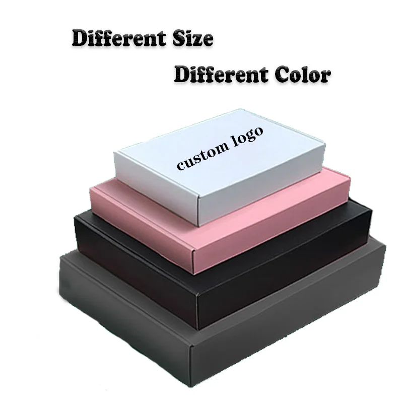20Pcs Paper Box With Lids For Hair Custom Logo Packaging Box