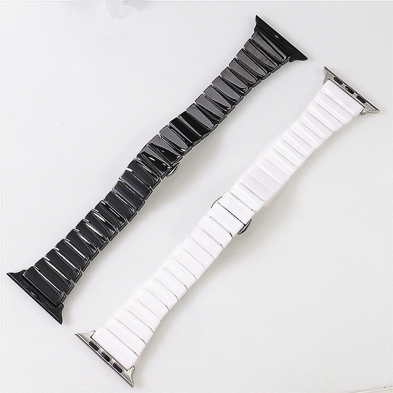 

Ceramic Smooth Strap 20mm 22mm for Apple Watch Bracelet 38mm 40mm 41mm 42mm 44mm 45mm 49mm for iWatch 8 7 6 5 4 3 SE Replacement