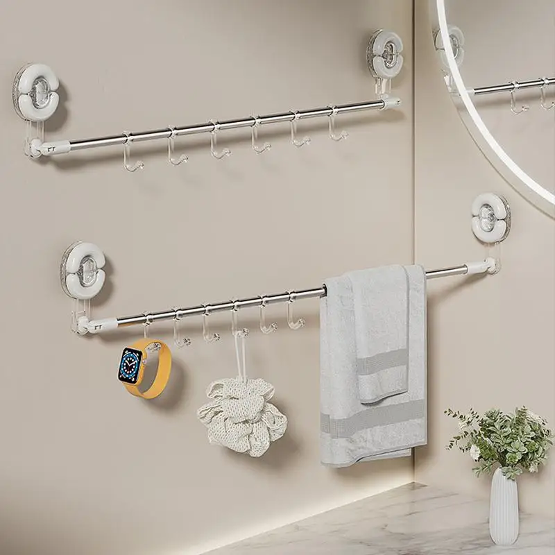 Suction Cup Towel Bar Towel Bar Rack Rail Hand Holder Suction Holder Bathroom Accessory for Bedroom