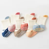 3 paires/lot chaussettes pour enfants pour filles garçons coton doux enfant en bas âge plancher maison chaussettes pour bébé élégant mode enfants chaussette anti-dérapant nouveau 3
