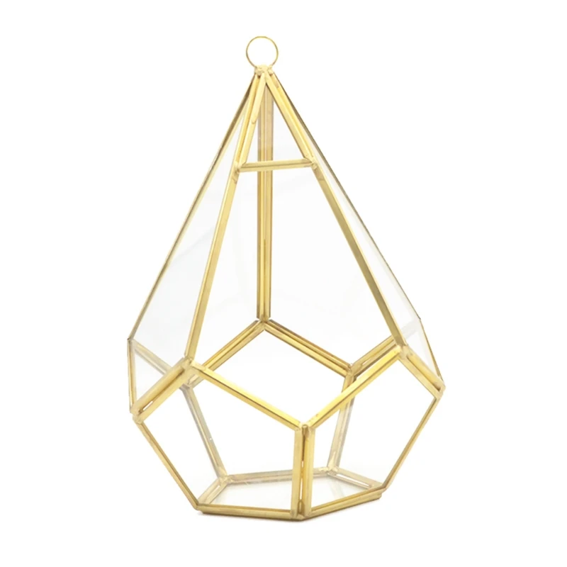 

Rustic Geometric Hanging Accessories Rustic Free-standing Hanging Metal Racks Five-sided Rhombus Aerial Plant Holders 4XBF