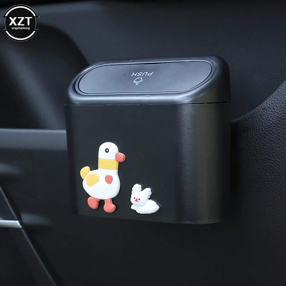 

1PCS Car Trash Bin Hanging Vehicle Garbage Dust Case Can Cartoon Multifunctional Car Door Debris Storage Bin Car Accessories