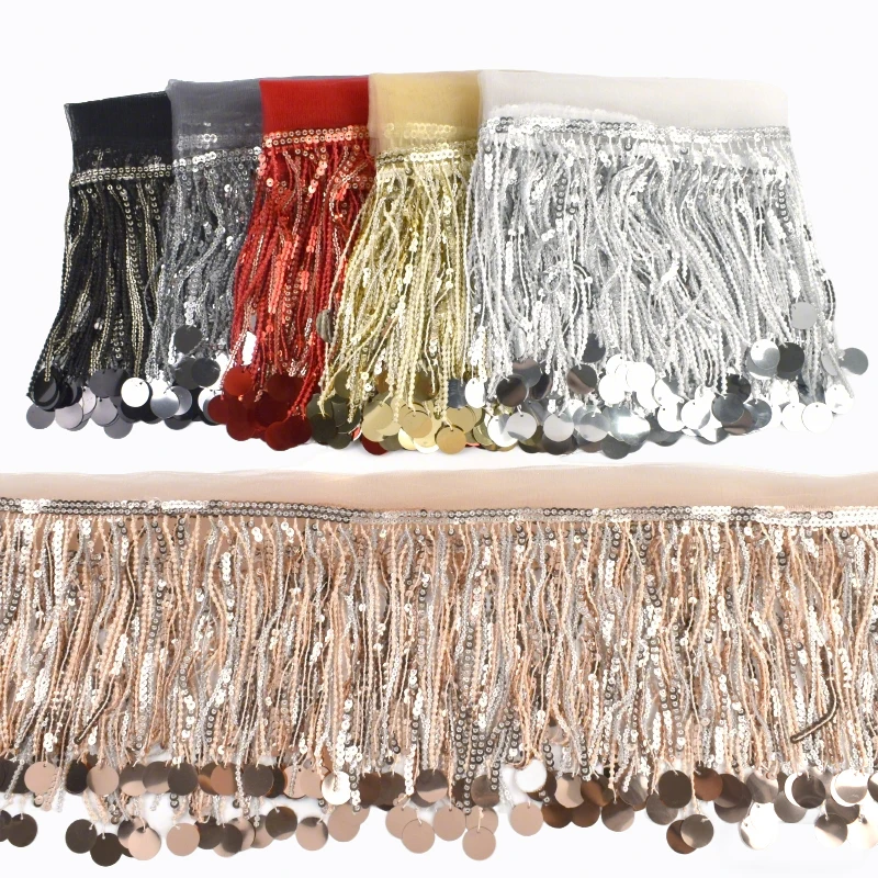 1/2/3/4/5야드 16cm 스팽글 태슬 프린지 레이스 의류 드레스 장 태슬 트리밍..