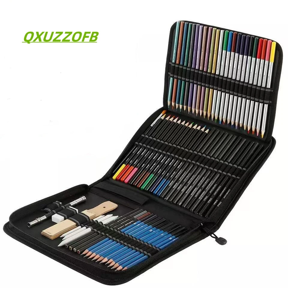 

Charcoal Colored Pencils Sketch Art Painting Set Pencil Eraser Pencil Sharpener Sandpaper Water-soluble Pen Gift Kits Zip Bag