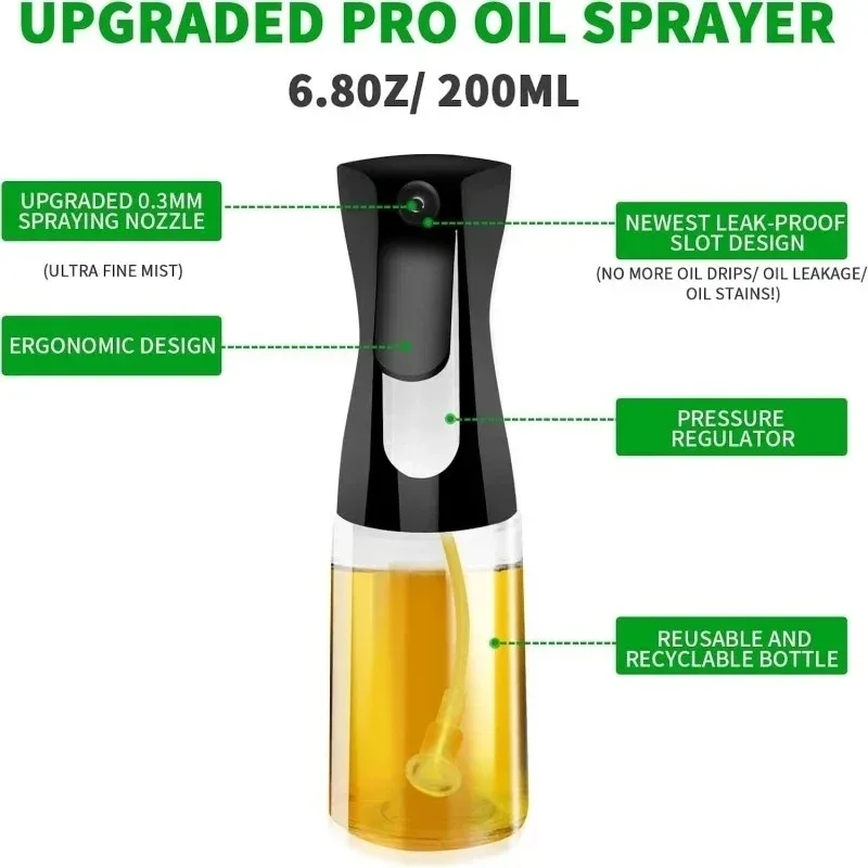 Multipurpose oil spray bottle cooking grilling 200ml 300ml glass sprayer dispenser dropper bottle spray bottle refillable spray bottle dropper bottle