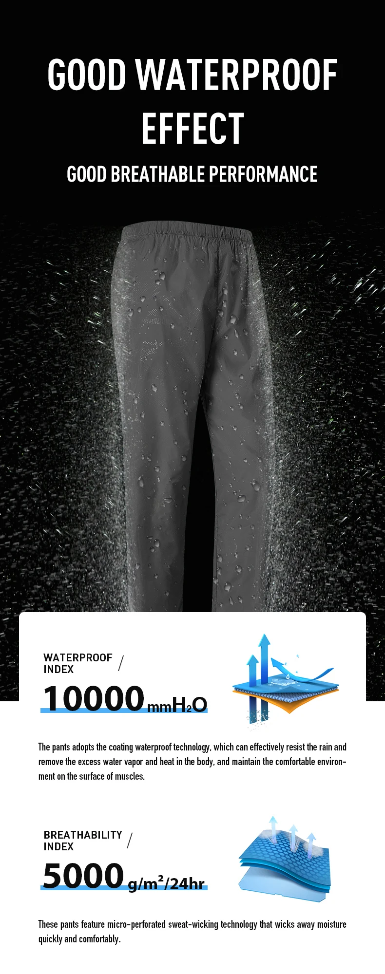 Lngxo wander hose frauen männer outdoor wasserdicht hose unisex klettern camping sport schnell trocken berg regen hose anti uv – Detail 4