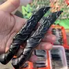 Natural Black Obsidian Dagger Carving Decoration Healing Crystal Reiki Figurine Quartz Gemstone Ornament Gift 1PCS 4