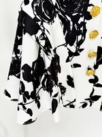 HIGH STREET Newest 2026 Runway Designer Fashion Women's Metal Rose Buttons Printed Floral Mini Skirt - Image 5