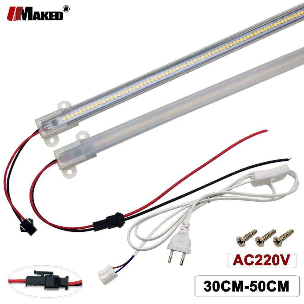 

SMD2835 LED Tube AC220V 8W High Brightness Hard Rigid LED Strip Bar Lights 50cm 72LEDs Energy Saving LED Fluorescent Tubes Sets