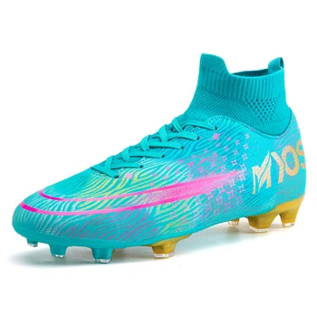 Football Boots Man Soccer Shoes Artificial Grass Original TF/FG Superfly High Ankle Kids Crampons Outdoor Sock Cleats Shoes35-45