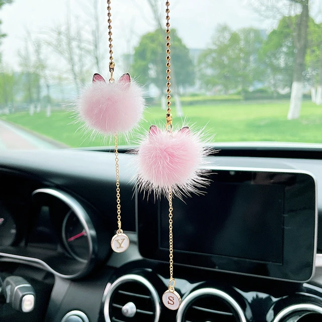  Cute Mirror Charms and Plush Ball Car Accessories for