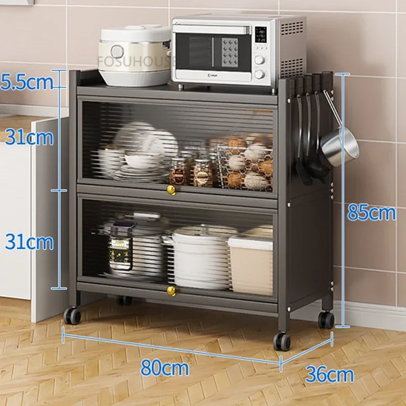 Nordic Metal Kitchen Cabinets For Home Furniture Small Cabinet Multilayer Household Simple Creative Light Luxury Kitchen Cabinet 3