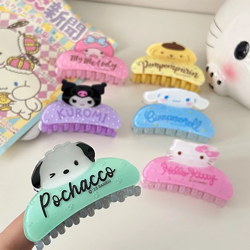 

Kawaii Sanrio My Melody Kuromi Cinnamonroll заколка для волос большая мультяшная акула зажим милая девочка шпилька головной убор для подруги праздничный подарок