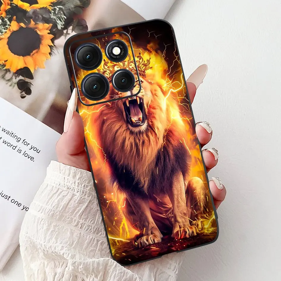 Floral Bamboo Cat Cartoon Soft Silicone Back Cover