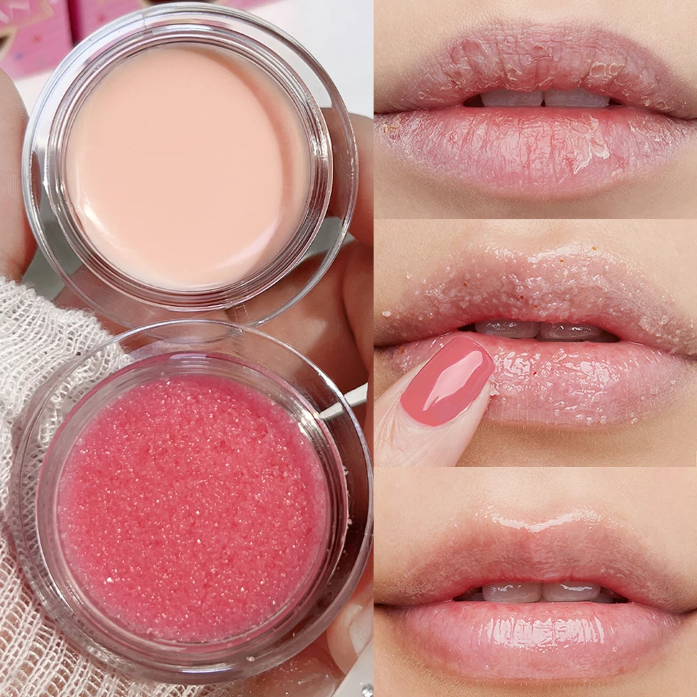 

Nourishing Exfoliating Lip Scrub Dual Effect Moisturizing Lip Balm Removing Dead Skin Fade Lips Lines Repair Anti-Cracking Care