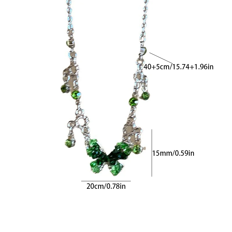 2024 جديد الحلو الأخضر التدرج فراشة شرابة الطبقات...