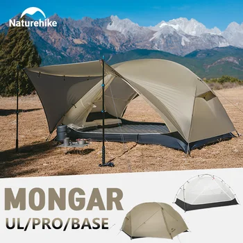 Naturehike Mongar 2 UL/PRO/Base Tent Camping 1-3 Person Tent Outdoor Travel 15D Waterproof Ultralight Backpacking Shelter Tent 1