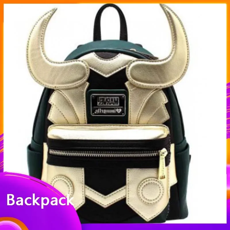 

Loki Model Pu Leather Backpack Ox Horn Travel Laptop Bag Childrens' Schoolbags Students Adults Shopping Bag Bitthady Gift Man