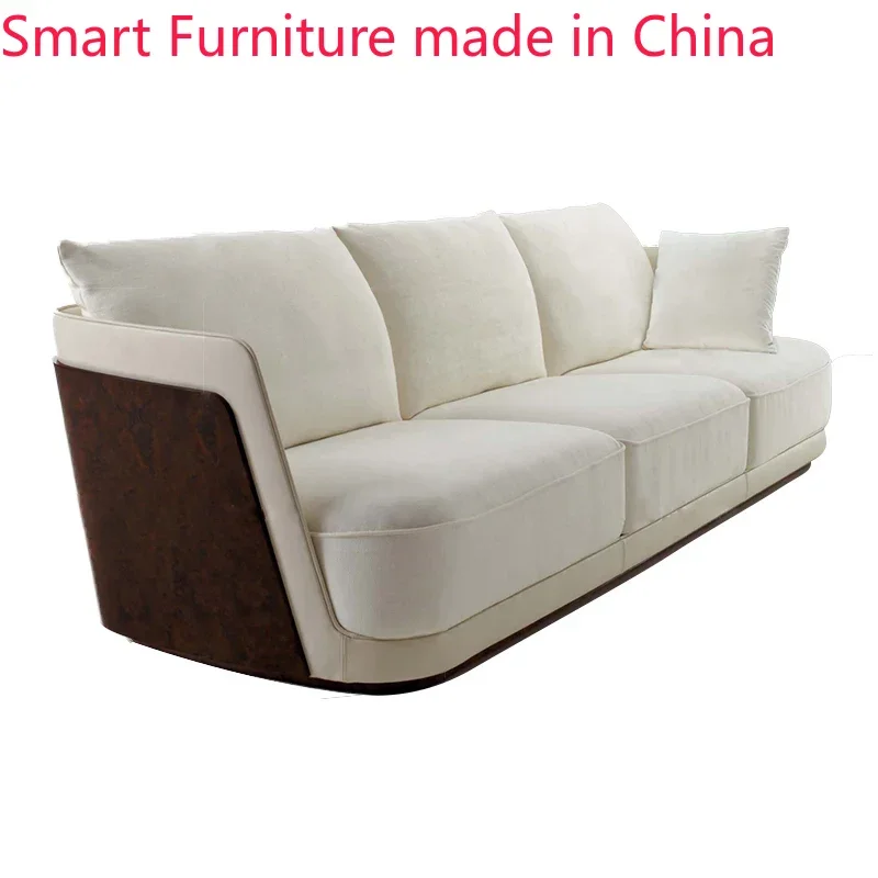 

Customized post-modern luxury three person leather sofa, living room sofa, Italian furniture customization