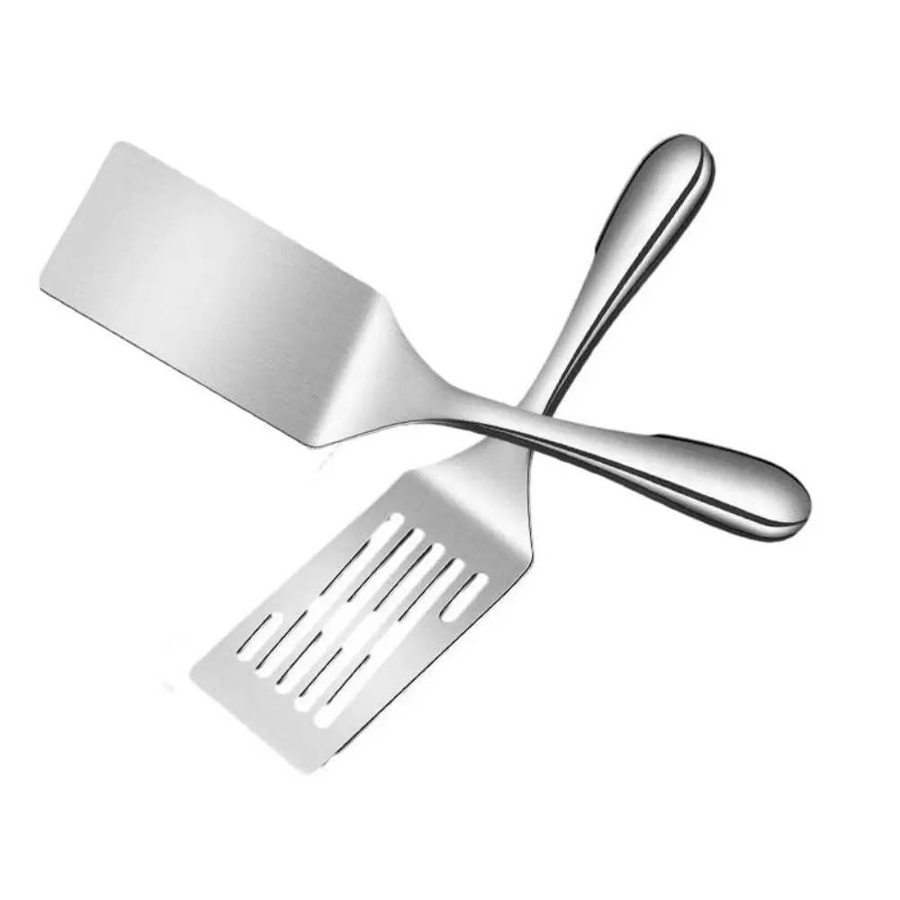 Household Frying Spatula 1/2pcs 8.58/9.76 Inch Stainless Steel Steak Spatula Short Handle Rice Spoon BBQ kitchen utensils