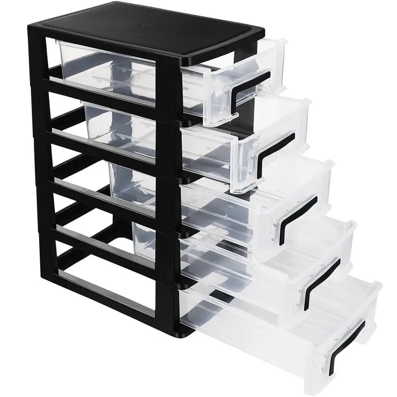 Drawer Organizers Five-Layer Storage Drawers Plastic Narrow Stackable Dustproof Desktop Case