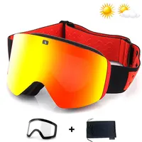 Ski Goggles with Magnetic Double Layer Clear Lens Skiing Anti-fog UV400 Snowboard Goggles Men Women Ski Glasses Eyewear 1