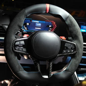 Coprivolante per auto per BMW Nuovo 5 6 7 8 Serie G30 G32 G14 G15 G16 Pelle scamosciata personalizzata FAI DA TE Volante Wrap Accessori auto