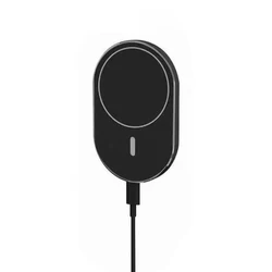 Magnetic Cell Phone Car Holder with 15W Qi Wireless Charging Capability (Black)