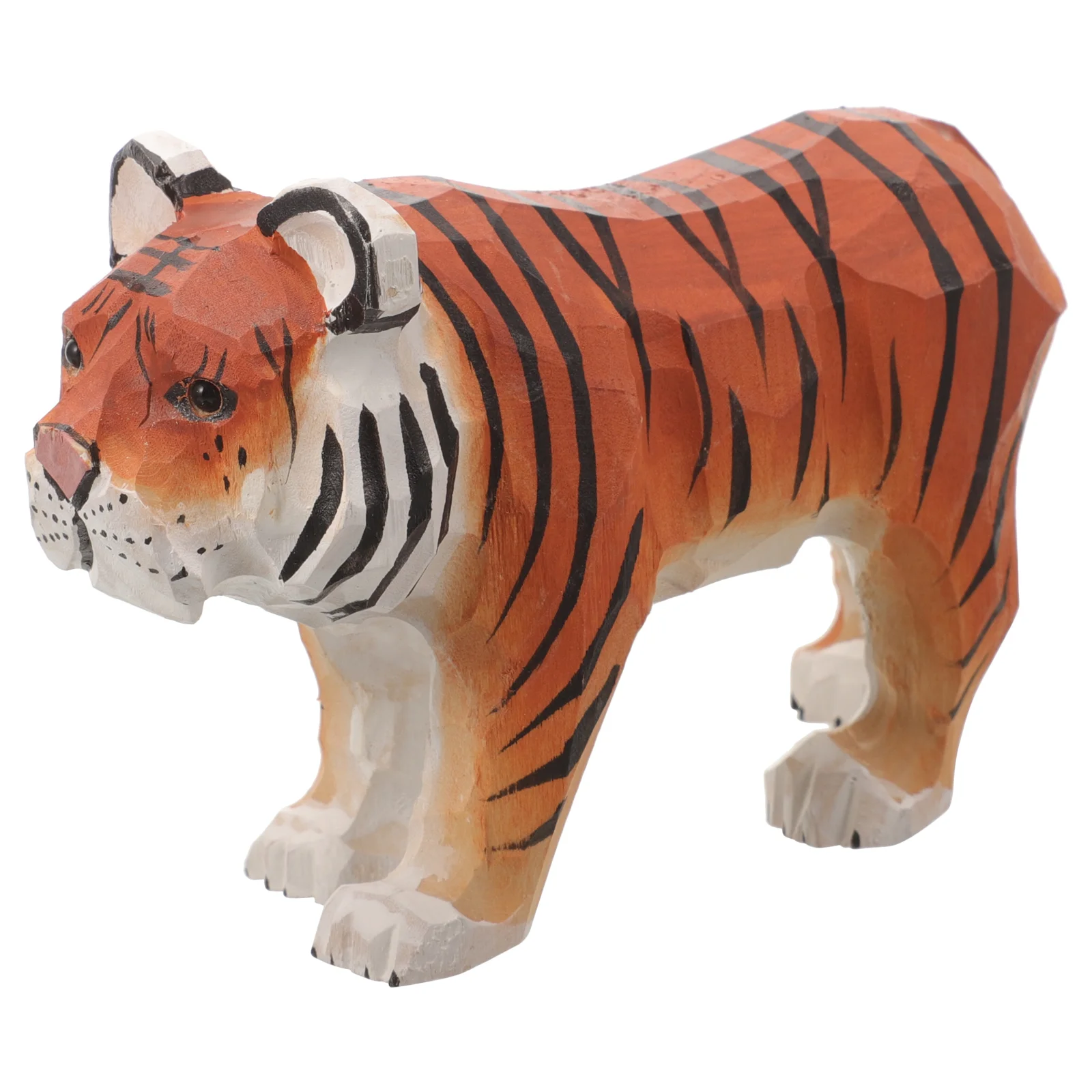 

Carved Tiger Desktop Decor Natural Wooden Tiger Wooden Tiger Craft Figurine